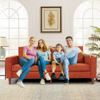 82.68 in. L Corduroy Mid-Century Modern Rectangle 2-Seater Loveseat with Square Arm