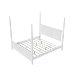 King Size Solid Pine Four-Poster Bed with 75 Tall Traditional Canopy Bed Frame