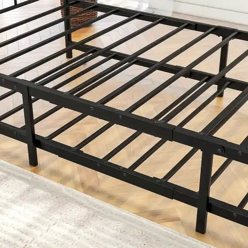 Modern Style Twin Size Metal Daybed with Trundle for Kids or Guest for Bedroom