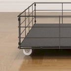 Light Grey Full Size Platform Bed with LED and Storage Drawers