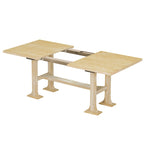 6-Piece Farmhouse Extendable Dining Set with Leaf & Bench