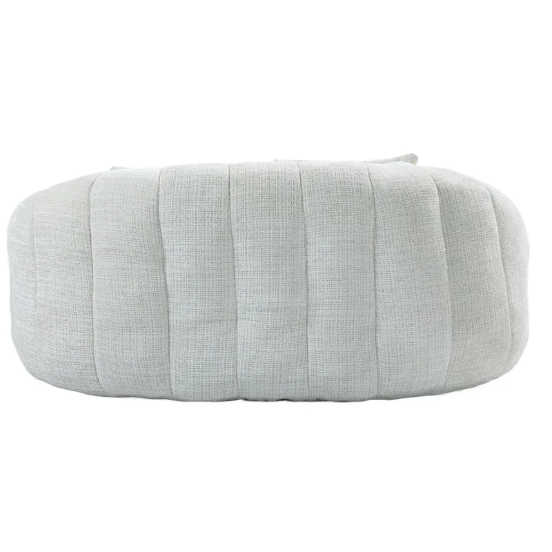 Beige 59.05 Chenille High Back Loveseat Chaise Lounge Chair