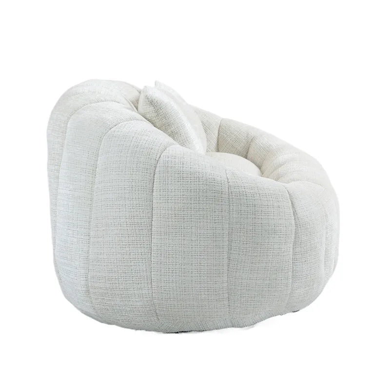 Beige 59.05 Chenille High Back Loveseat Chaise Lounge Chair