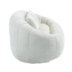 Beige 59.05 Chenille High Back Loveseat Chaise Lounge Chair