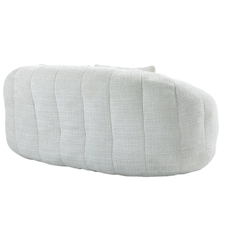 Beige 59.05 Chenille High Back Loveseat Chaise Lounge Chair