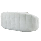 Beige 59.05 Chenille High Back Loveseat Chaise Lounge Chair