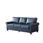 82.68 3-Seater Sofa PU Leather Sofa with Storage, Solid Wood And Metal Frame, 6-Leg Support, Under-Seat Storage Boxes