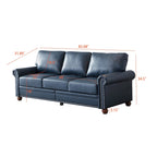 82.68 3-Seater Sofa PU Leather Sofa with Storage, Solid Wood And Metal Frame, 6-Leg Support, Under-Seat Storage Boxes