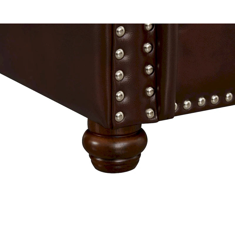 82.68 3-Seater Sofa PU Leather Sofa with Storage, Solid Wood And Metal Frame, 6-Leg Support, Under-Seat Storage Boxes