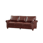 82.68 3-Seater Sofa PU Leather Sofa with Storage, Solid Wood And Metal Frame, 6-Leg Support, Under-Seat Storage Boxes