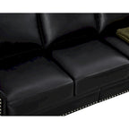 82.68 3-Seater Sofa PU Leather Sofa with Storage, Solid Wood And Metal Frame, 6-Leg Support, Under-Seat Storage Boxes