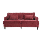 Red 68.9 Chenille 2-Seater Sofa with Detachable Cushions