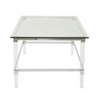 48 Modern Rectangle Glass Coffee Table with Sturdy Frame for Living Room