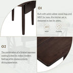 3-Piece Wooden Breakfast Nook Dining Table Set with Drop Leaf Table