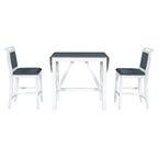 3-Piece Wooden Counter Height Dining Table Set with Drop Leaf Table & 2 Chairs