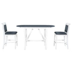 3-Piece Wooden Counter Height Dining Table Set with Drop Leaf Table & 2 Chairs
