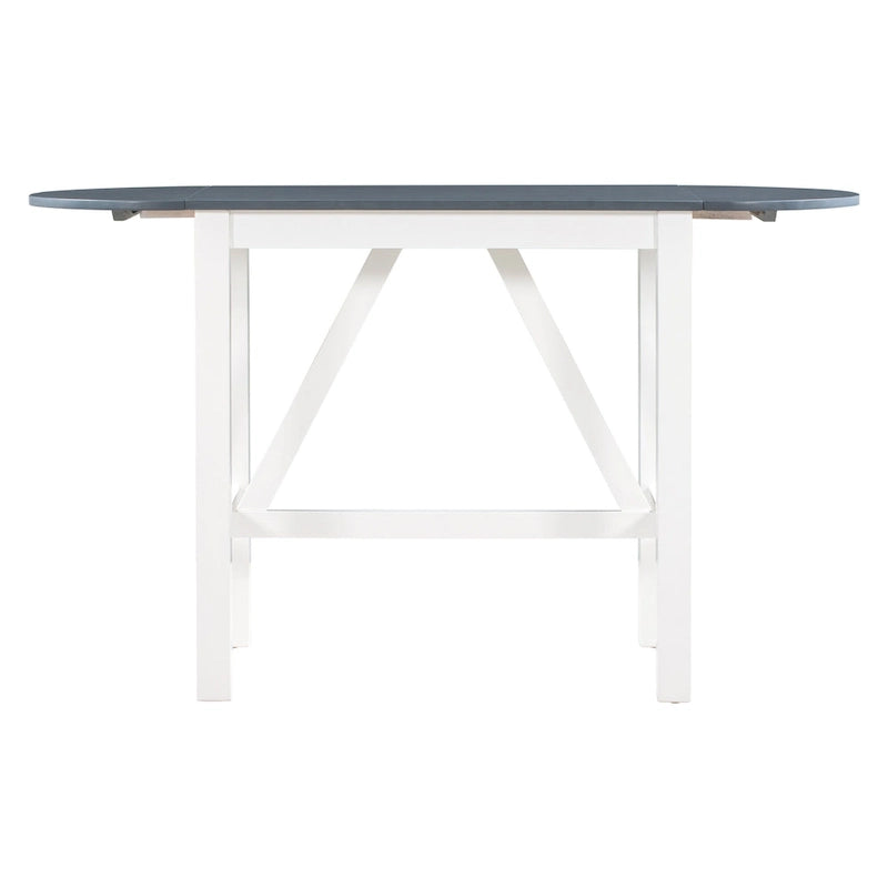 3-Piece Wooden Counter Height Dining Table Set with Drop Leaf Table & 2 Chairs