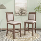3-Piece Wooden Counter Height Dining Table Set with Drop Leaf Table & 2 Chairs
