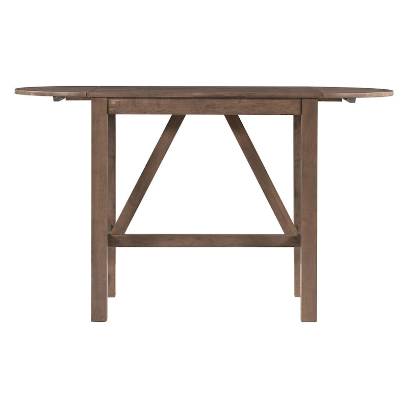 3-Piece Wooden Counter Height Dining Table Set with Drop Leaf Table & 2 Chairs