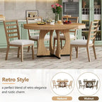Vintage Style 5-piece Dining Set with Extendable Table and 4 Upholstered Chairs