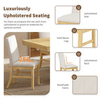 Traditional Style 7-piece Extendable Dining Table Set with Butterfly Leaf and 6 Upholstered Chairs
