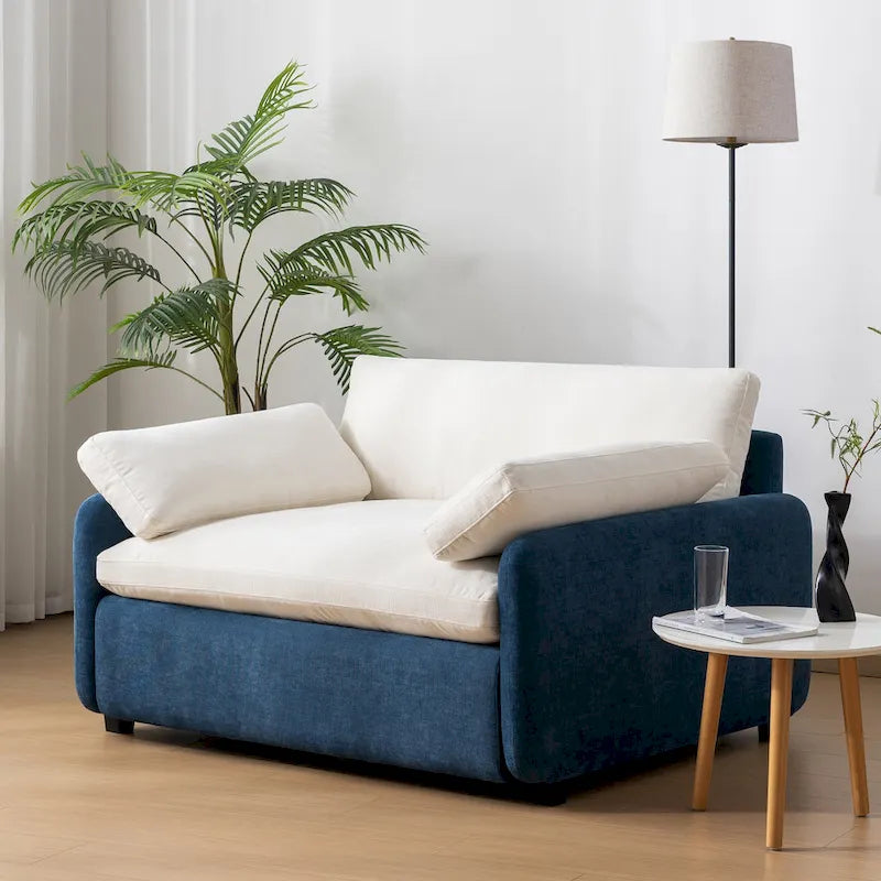 50 Oversized Chenille Upholstered Single Sofa Chair