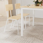 Compact 5-Piece Dining Table Set with 4 Chairs, 43 Metal Frame & MDF, Ideal for Small Spaces, Easy to Clean