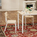 Compact 5-Piece Dining Table Set with 4 Chairs, 43 Metal Frame & MDF, Ideal for Small Spaces, Easy to Clean