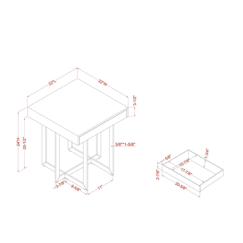Granala Contemporary Steel 2-Piece Storage Coffee Table Set by Furniture of America