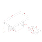 Granala Contemporary Steel 2-Piece Storage Coffee Table Set by Furniture of America