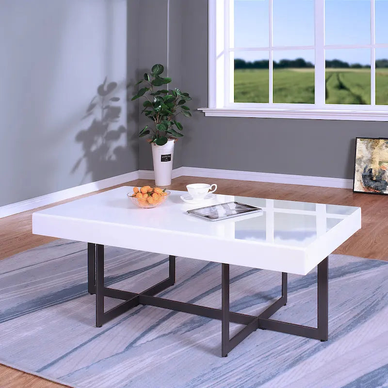 Granala Contemporary Steel 2-Piece Storage Coffee Table Set by Furniture of America