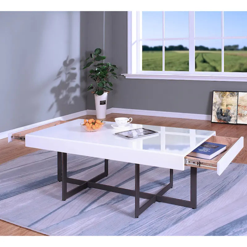 Granala Contemporary Steel 2-Piece Storage Coffee Table Set by Furniture of America