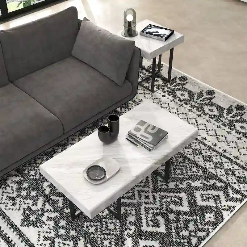 Granala Contemporary Steel 2-Piece Storage Coffee Table Set by Furniture of America