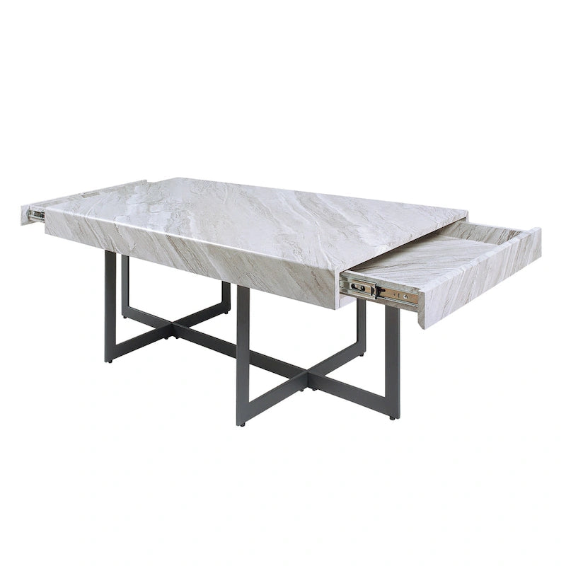 Granala Contemporary Steel 2-Piece Storage Coffee Table Set by Furniture of America