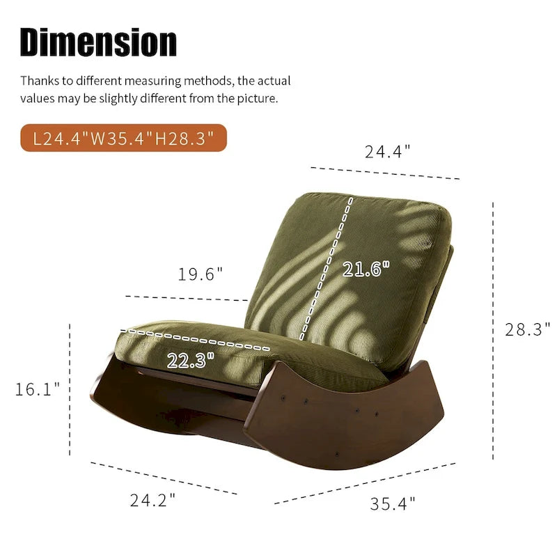 Comfor Glider Rocking Chair - 24.20 x 35.40 x 28.30
