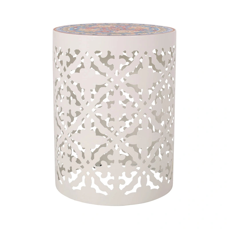 Chetola Indoor Lace Cut Side Table with Tile Top by Christopher Knight Home