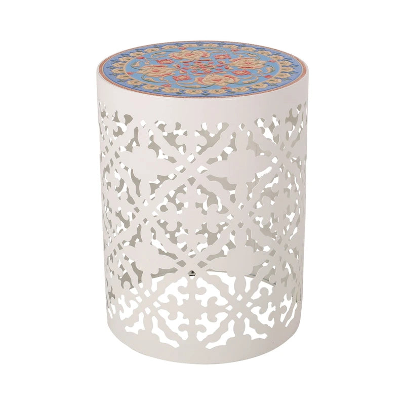Chetola Indoor Lace Cut Side Table with Tile Top by Christopher Knight Home