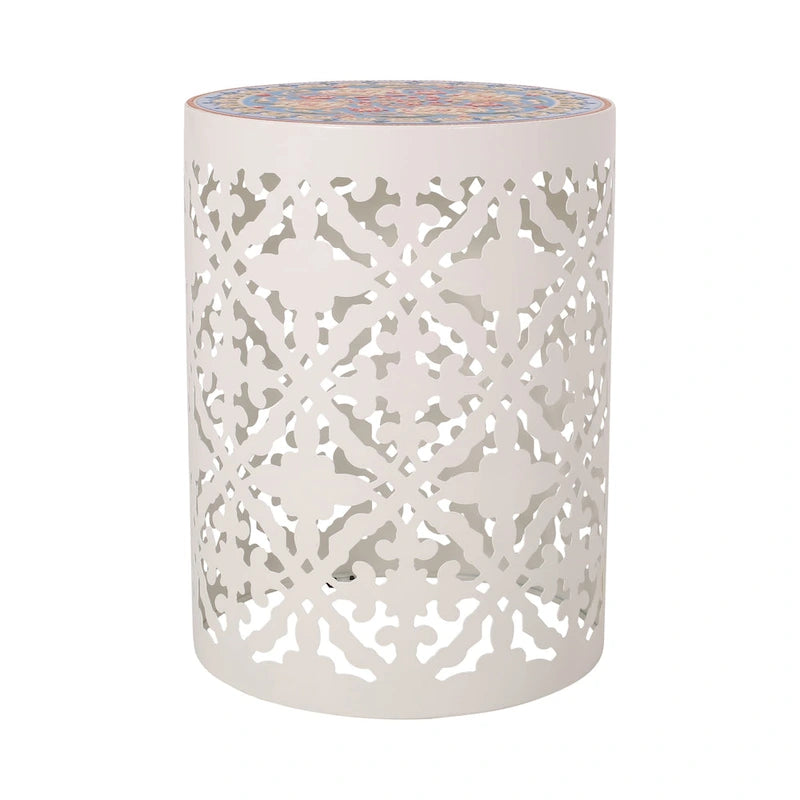 Chetola Indoor Lace Cut Side Table with Tile Top by Christopher Knight Home