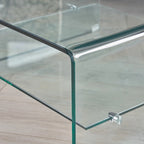 Ramona Square Glass Coffee Table with Shelf by Christopher Knight Home