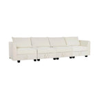 Modular 4 Piece Sofa with Soft Comfortable Seating Linen Sofa Couch with Sturdy Wooden Frame Ideal for Small Spaces