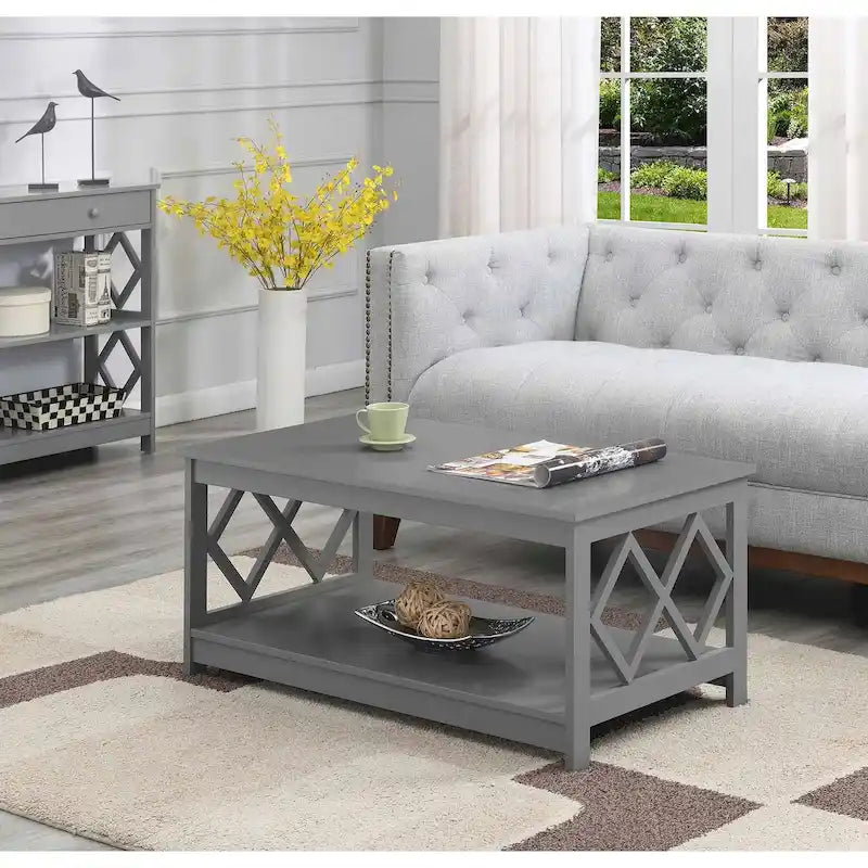 Convenience Concepts Diamond Coffee Table with Shelf
