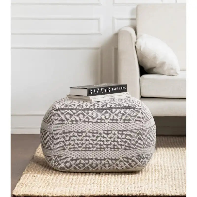 Jani Chouteau 22-inch Square Pouf Ottoman - Handmade Footrest for Living Room, Bedroom, Nursery