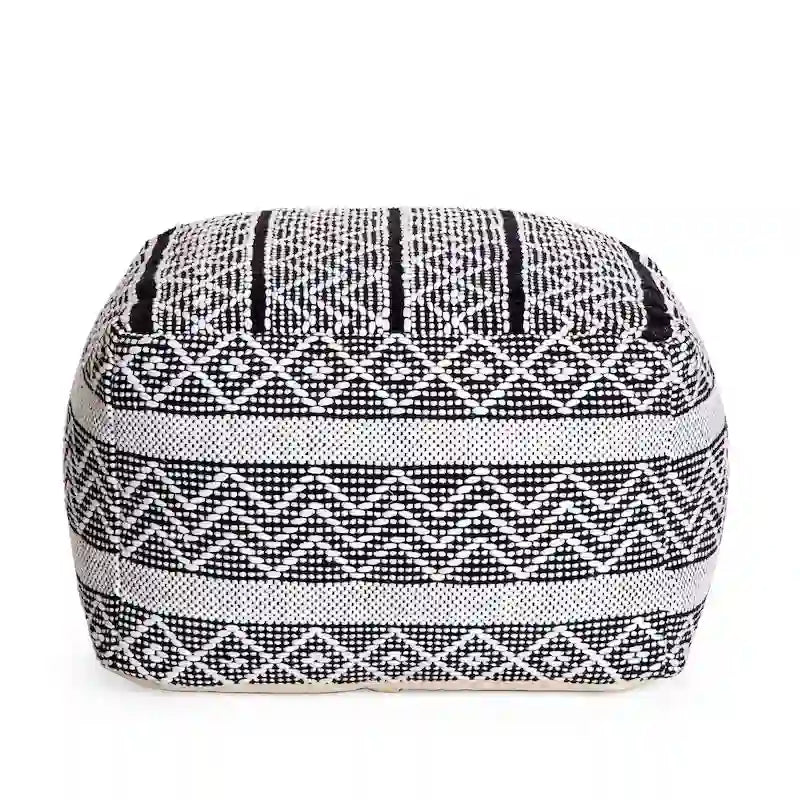 Jani Chouteau 22-inch Square Pouf Ottoman - Handmade Footrest for Living Room, Bedroom, Nursery