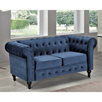 Brooks Velvet Upholstered Classic Chesterfield Loveseat