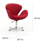 Raspberry Contemporary Adjustable Swivel Chair