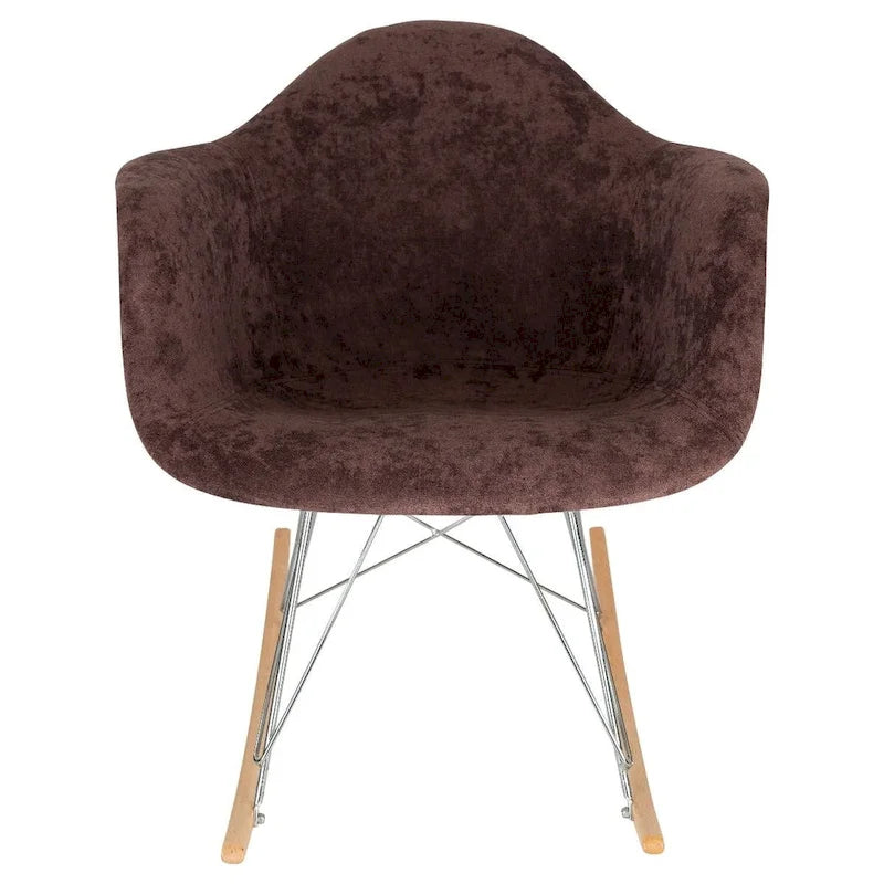 Wilson Contemporary Modern Velvet Rocker Chair - Nursery Rocking Accent Chair for Home Living Room Bedroom Patio