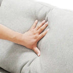 Modular U-shaped Linen Reversible Sofa with a Wooden Side Table Box and Reversible Design