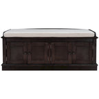 Storage Bench with 4 Doors and Adjustable Shelves