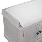 Storage Bench with 4 Doors and Adjustable Shelves