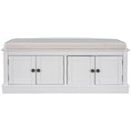 Storage Bench with 4 Doors and Adjustable Shelves